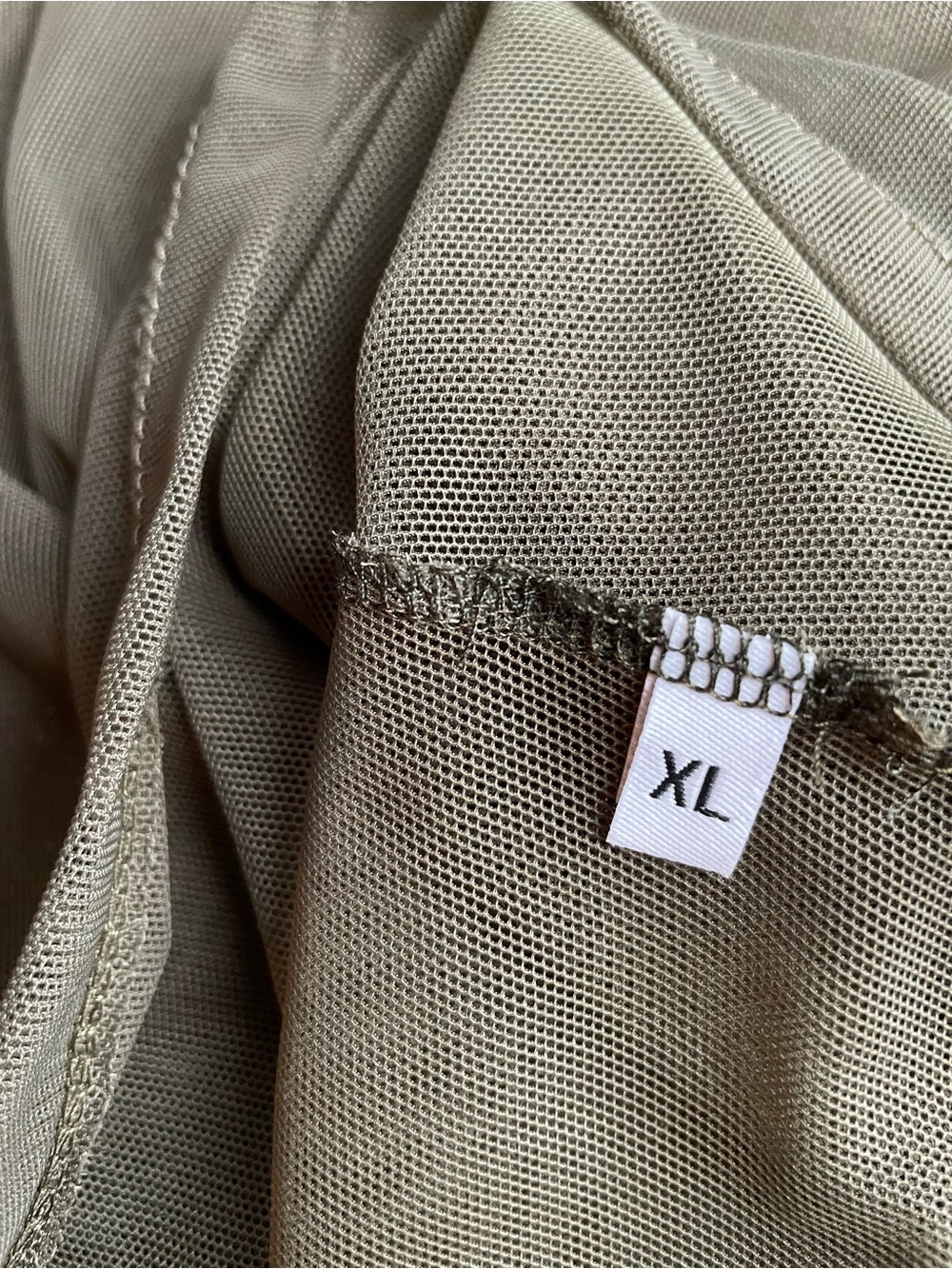 Chloé x DOMI Olive Green Sheer Mesh Top w/ embroidered Gold Script- unique - Picture 5 of 5